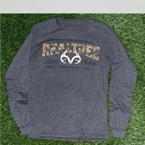 Realtree Gray Long Sleeve Tee with Camouflage Branding